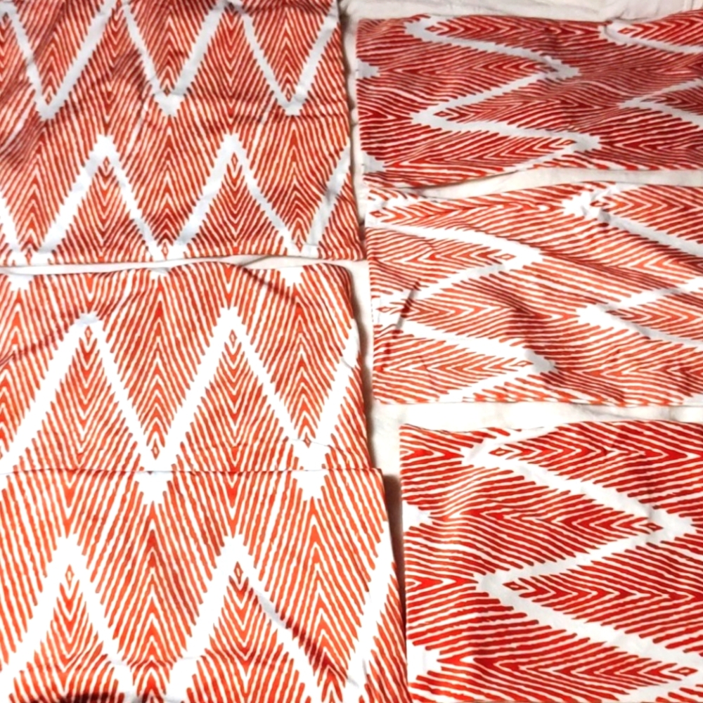 Pillow Cover Inserts Orange and White Velvet